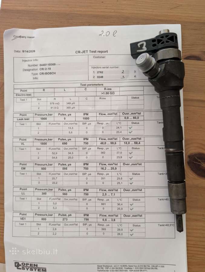 Bosch Volkswagen 2.0 tdi purkštukas 0986435166