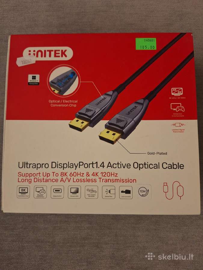 Unitek Displayport 1.4 Active Optical Cable 10m 8k