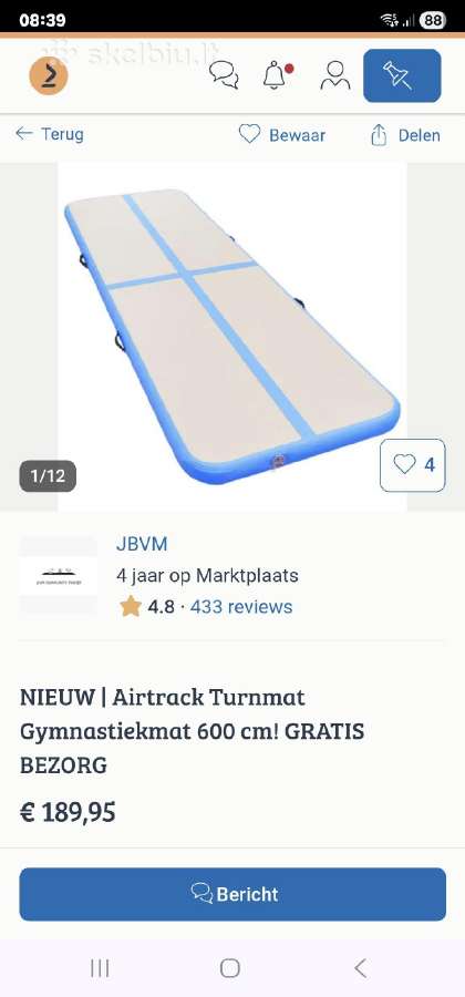 Airtrac pripuciamas gimnastikos kilimelis 600/100/ - nuotraukos Nr. 5