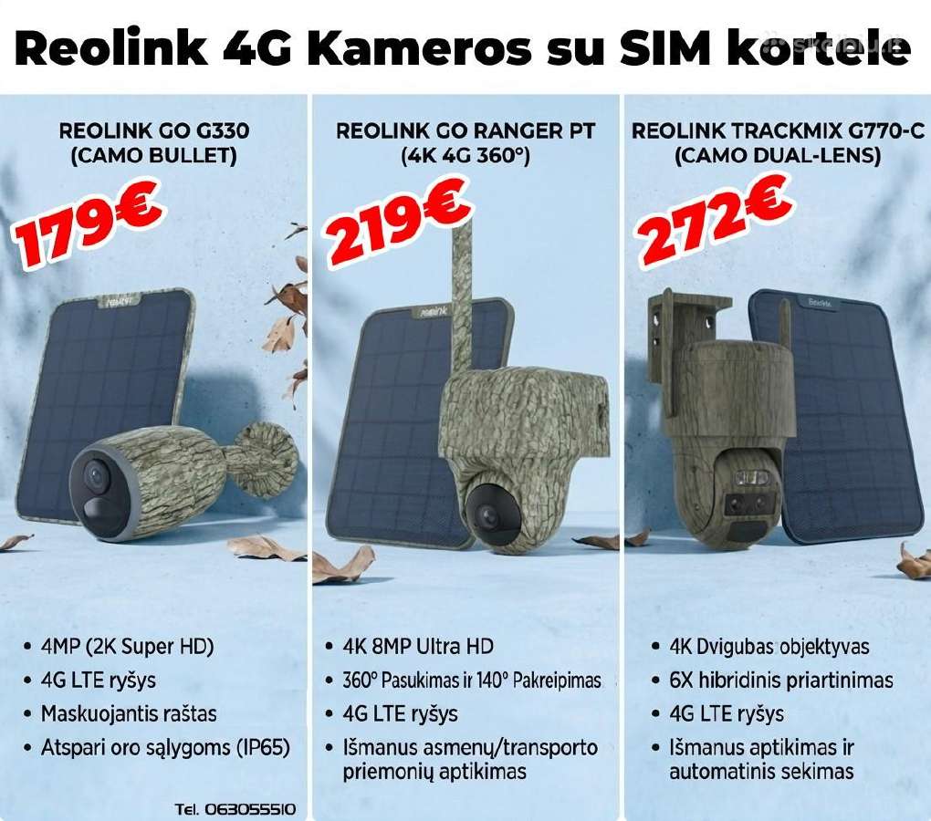 Reolink 4G kameros su Sim kortele - nuotraukos Nr. 2