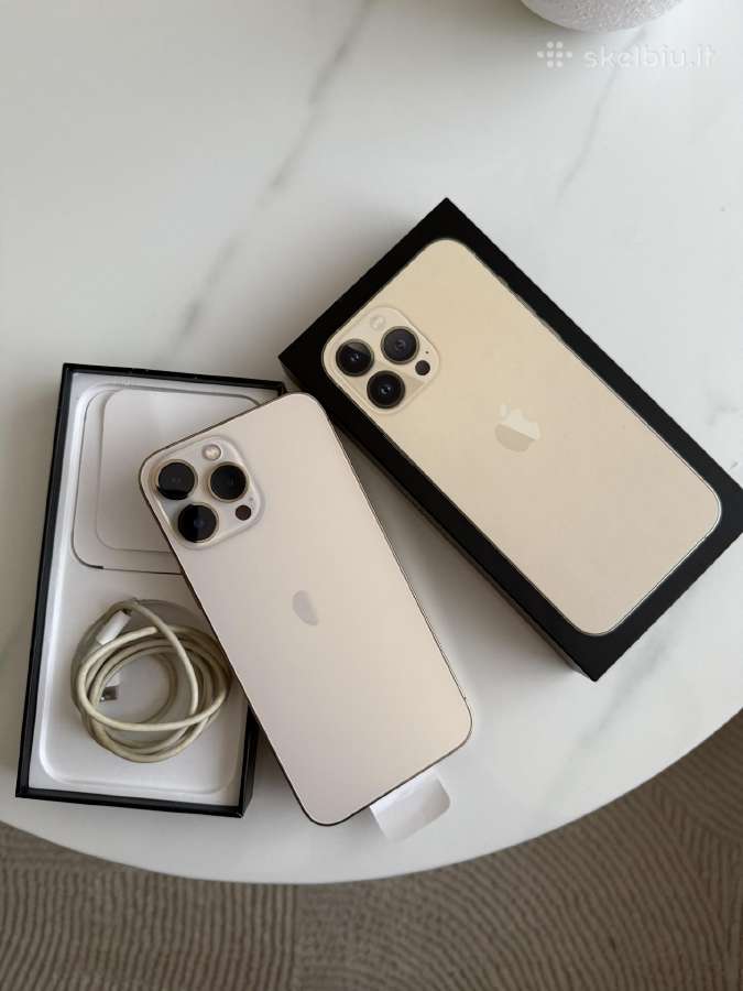 Parduodu iPhone 13 pro max 256gb. Auksines spalvos