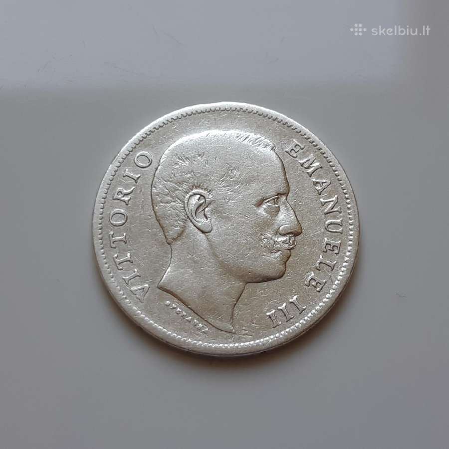 Italija 1 lira sidabras 1907 - nuotraukos Nr. 2