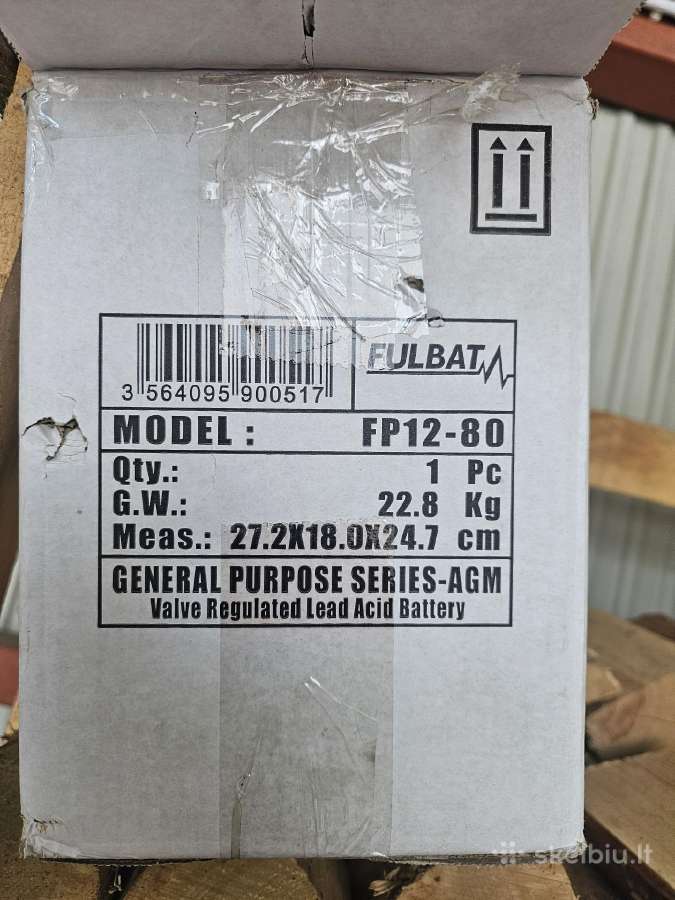 2 vnt. Fulbat 12v 80 ah batarejos beveik naujos - nuotraukos Nr. 2