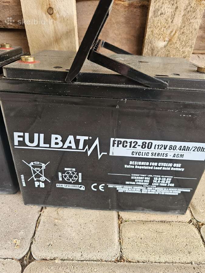 2 vnt. Fulbat 12v 80 ah batarejos beveik naujos - nuotraukos Nr. 3