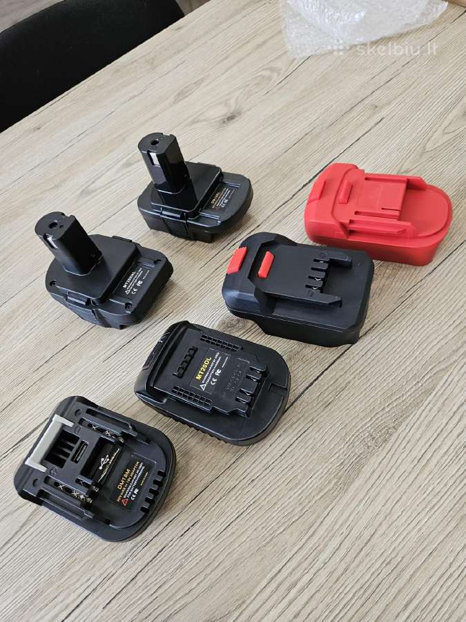 Makita Dewalt Milwauke Ryobi Parkside adapteriai