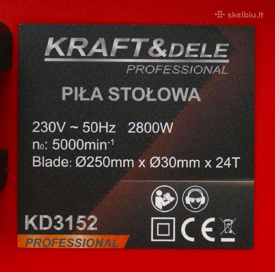 Medžio pjovimo staklės Kraft & Dele Kd3152, 2800w - nuotraukos Nr. 10