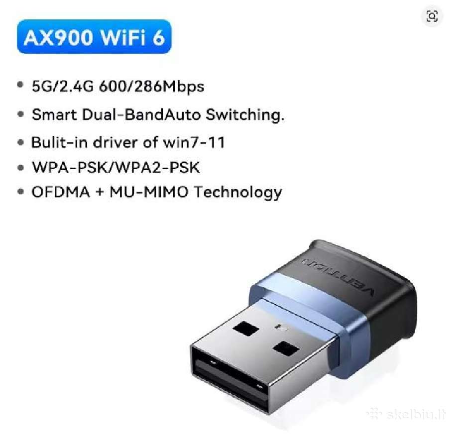 Usb WiFi nano adapteris 900mbps - nuotraukos Nr. 4