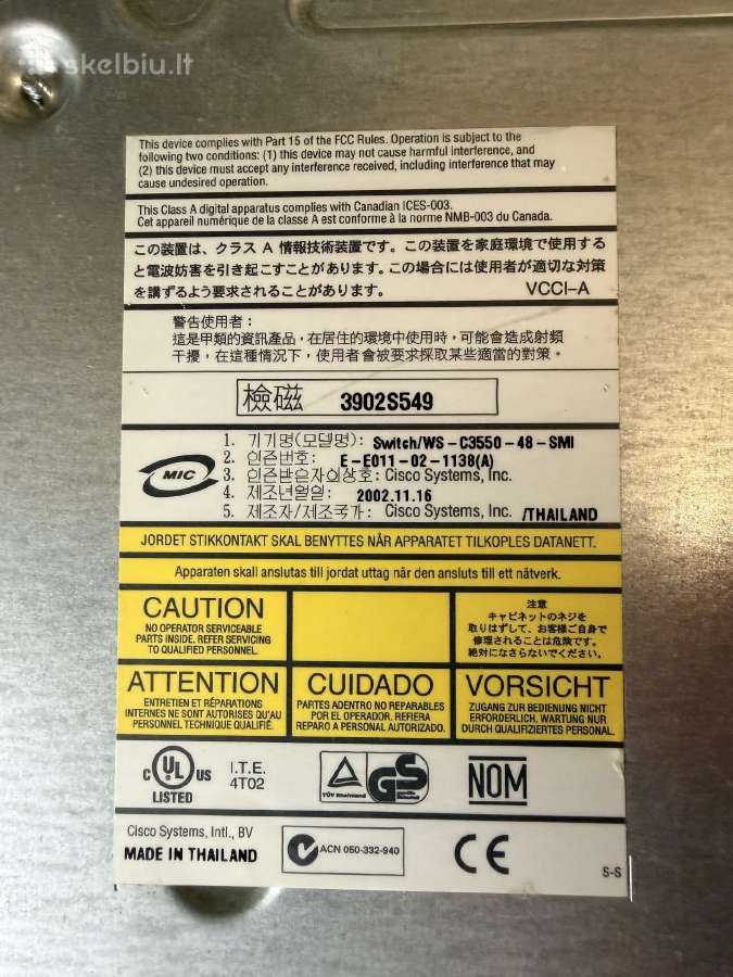Cisco 3550, 2960-s Poe+ - nuotraukos Nr. 3