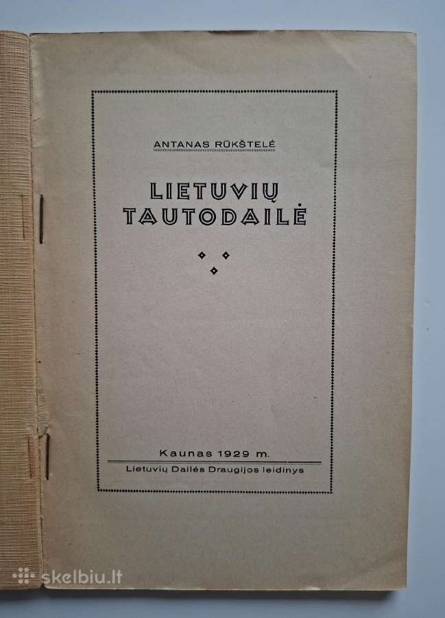 Antanas Rūkštelė. Lietuvių tautodailė. 1929 m. - nuotraukos Nr. 2