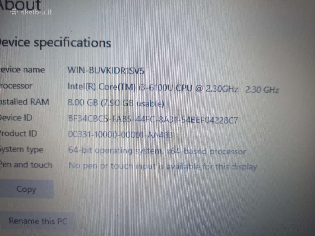 Hp 430 g3 i3/8gb RAM/ 128gb SSD/baterija 3 val - nuotraukos Nr. 6