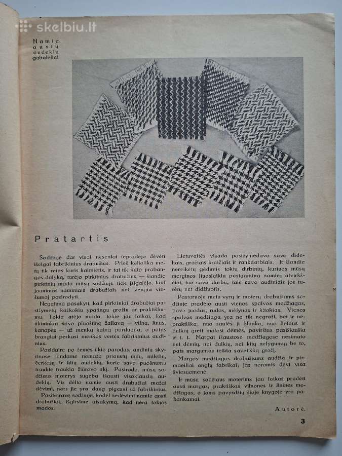 A. Tamošaitienė. Namie austi drabužiai. 1937 m. - nuotraukos Nr. 3