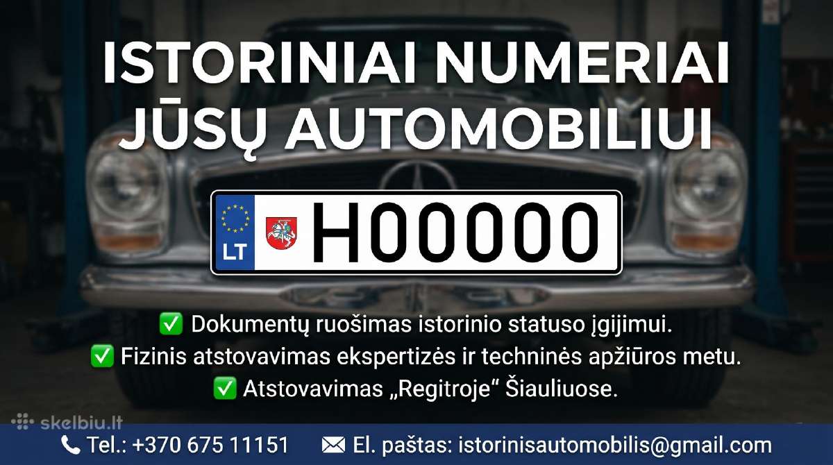Istoriniai numeriai Jūsų senoviniam automobiliui
