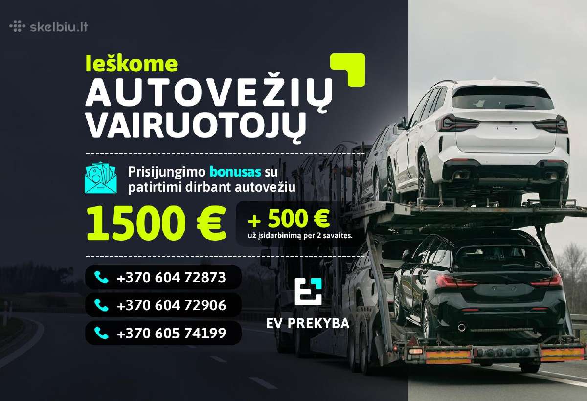 Darbas autovežio vairuotojams(-joms)