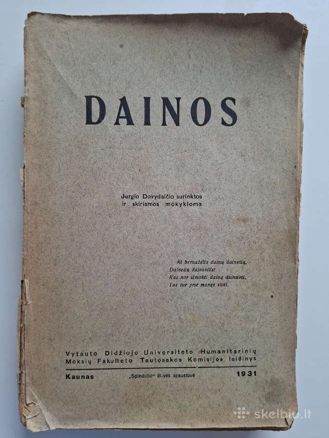 Dainos : Jurgio Dovydaičio surinktos. 1931 m.
