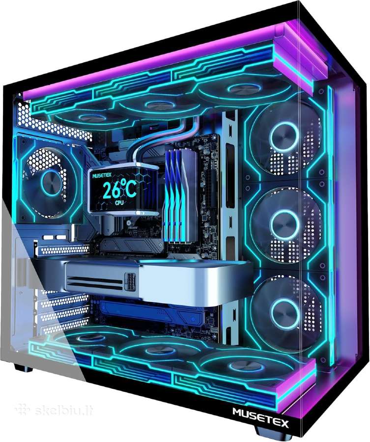 Musetex Pc korpusas su 7 Argb ventiliatoriais