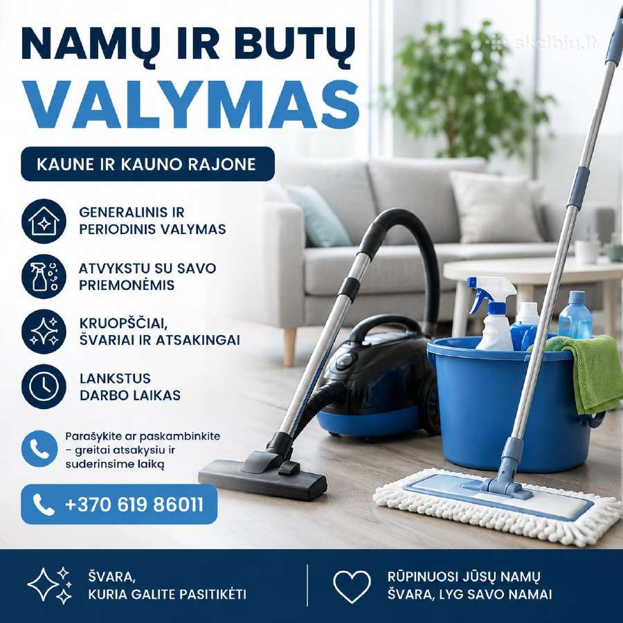 Namų ir butų valymas Kaune ir Kauno rajone