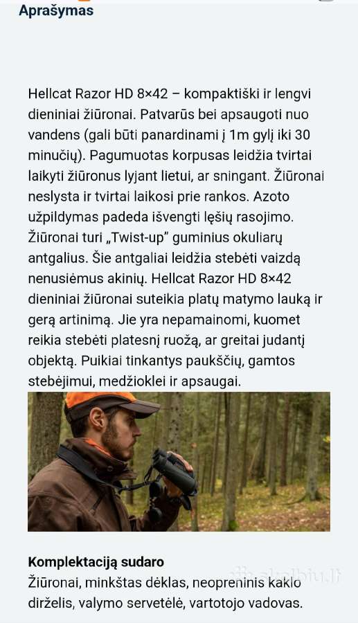 Hellcat Razor HD 8x42 žiūronai - nuotraukos Nr. 2