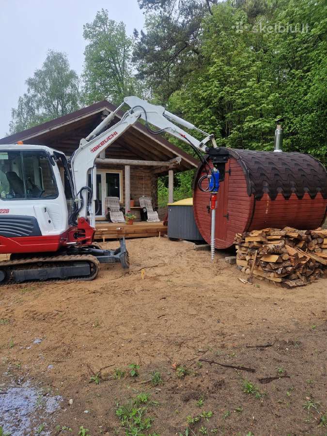 Mini ekskavatoriaus nuoma Sraigtinių poliu sukimas - nuotraukos Nr. 2