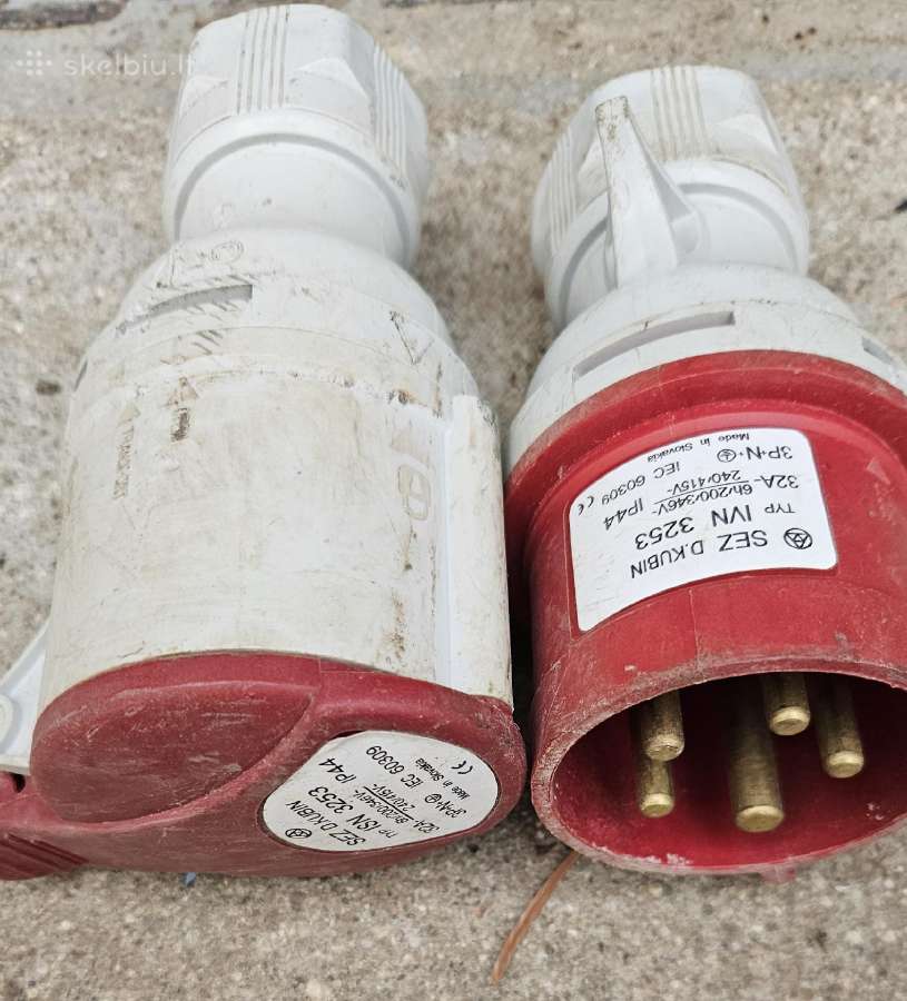 Trifazis kištukas ir lizdas 240-415v, 32a 5p