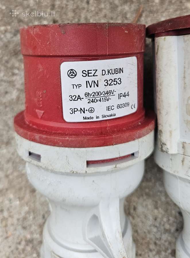 Trifazis kištukas ir lizdas 240-415v, 32a 5p - nuotraukos Nr. 2