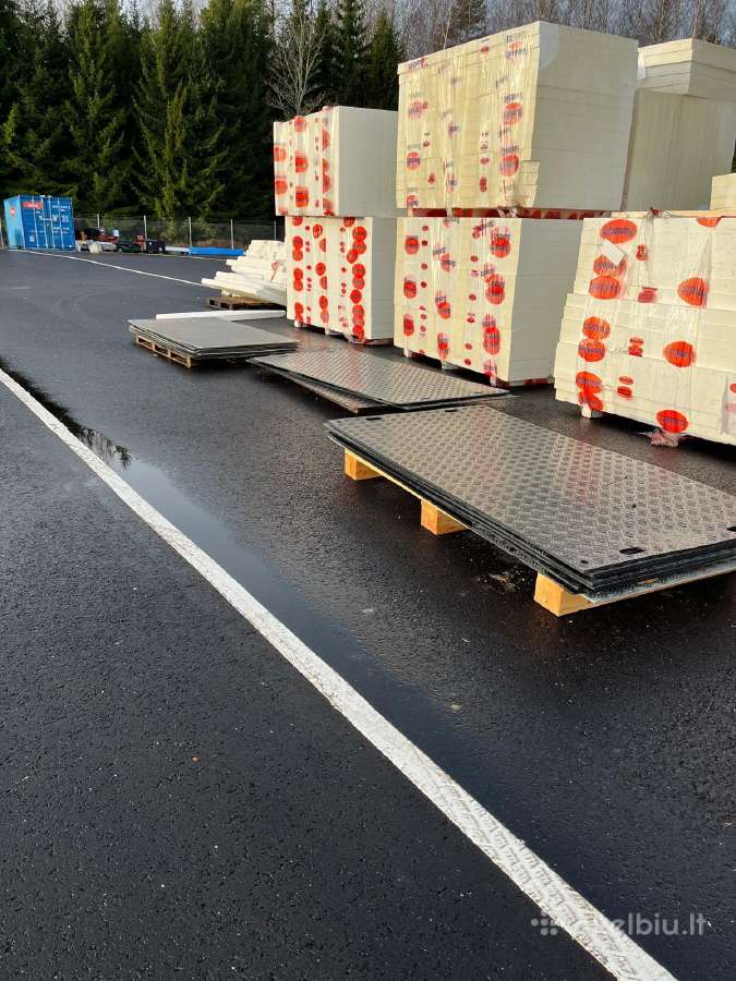 Laikinos kelio plokštės,grunto paklotas