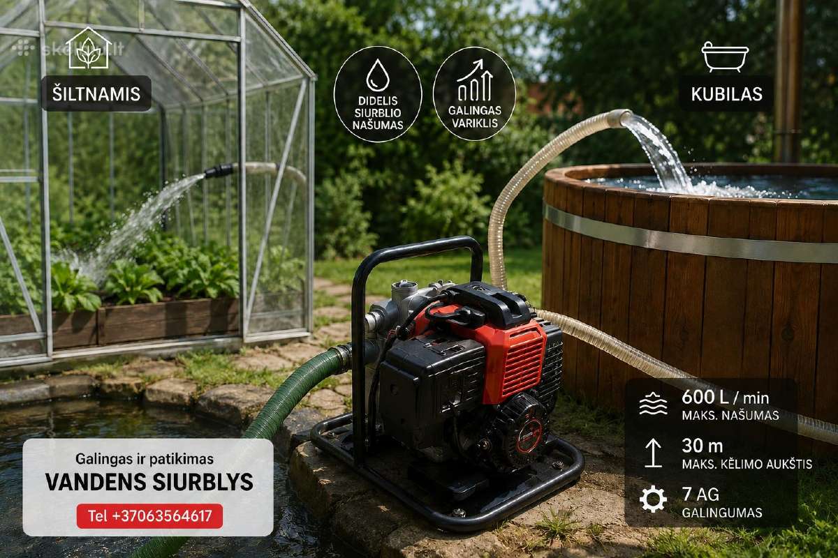 Benzinis vandens siurblys 350l/min