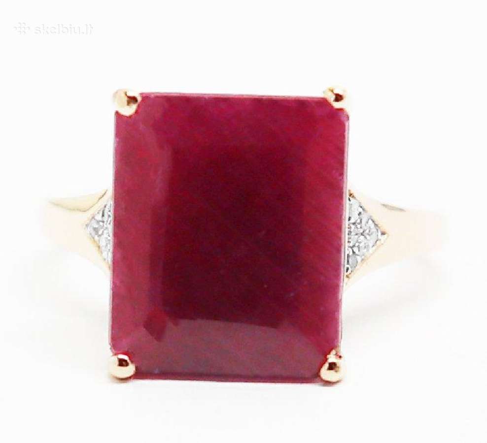 Aukso žiedas su 6,2ct rubinu ir deimantais - nuotraukos Nr. 3