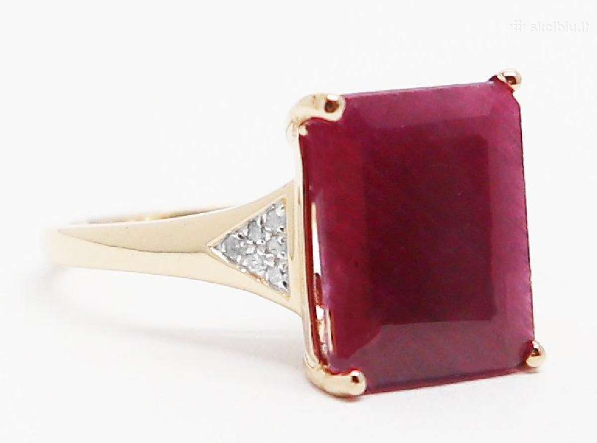 Aukso žiedas su 6,2ct rubinu ir deimantais - nuotraukos Nr. 4