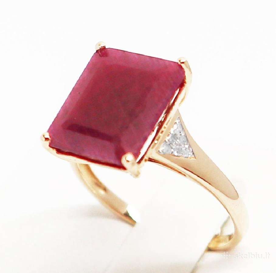 Aukso žiedas su 6,2ct rubinu ir deimantais - nuotraukos Nr. 5