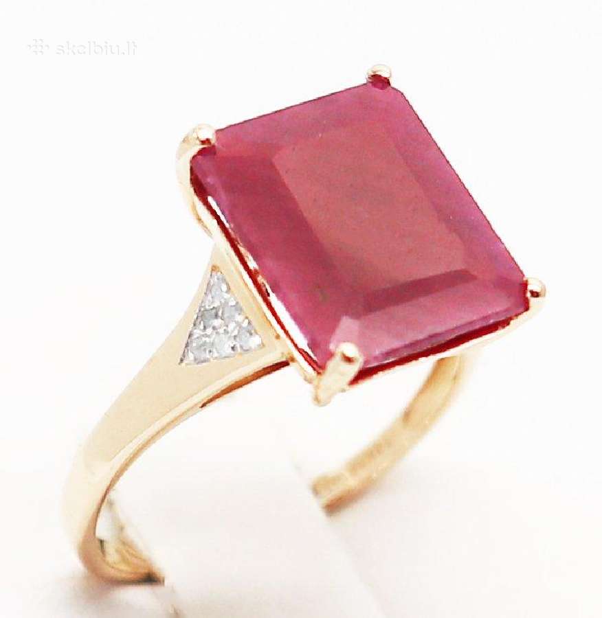 Aukso žiedas su 6,2ct rubinu ir deimantais - nuotraukos Nr. 6