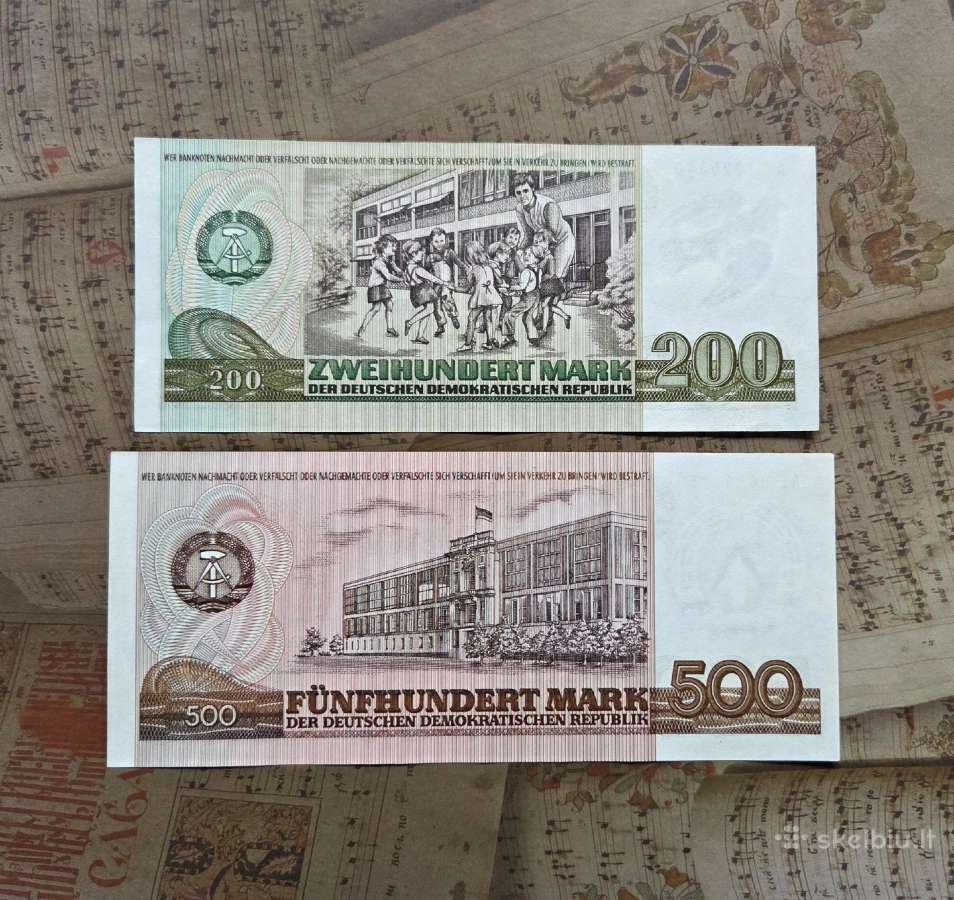 500 ir 200 mark 1985 Vokietija Ddr - unc - nuotraukos Nr. 2