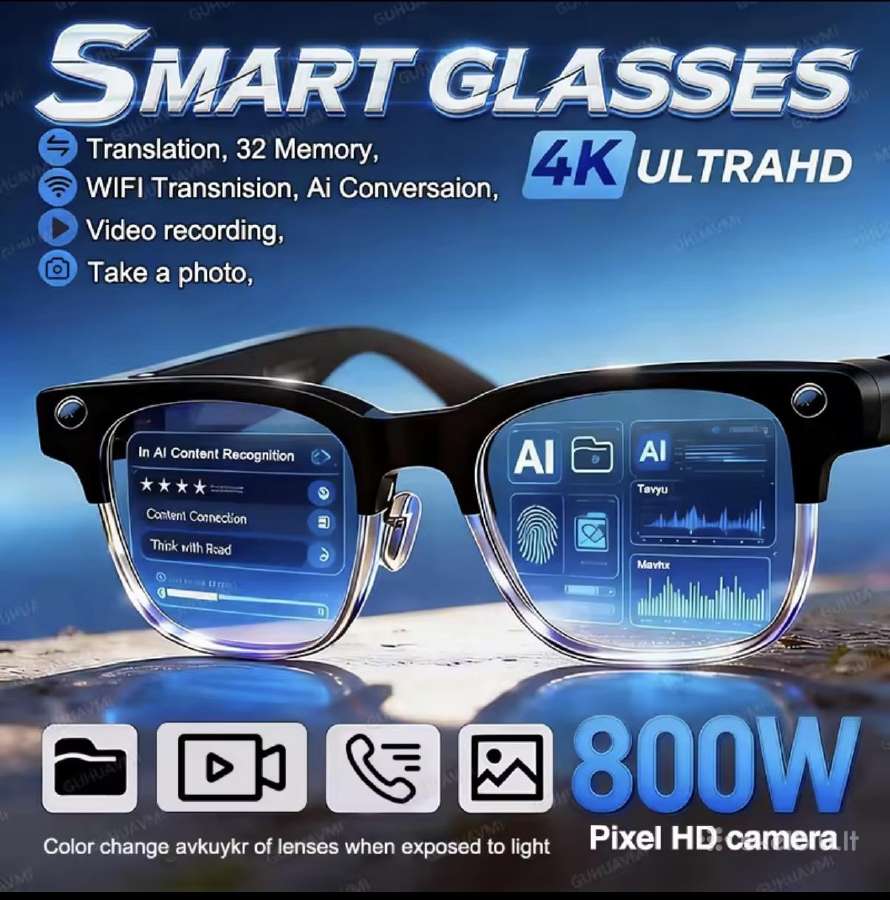 M02s Smart Glasses –akiniai filmuoja ir fotografuo - nuotraukos Nr. 9