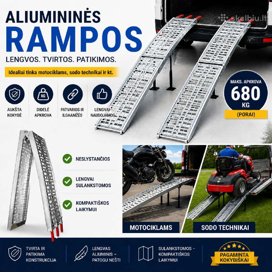 Aliuminės pakrovimo rampos, trapai, komplektas