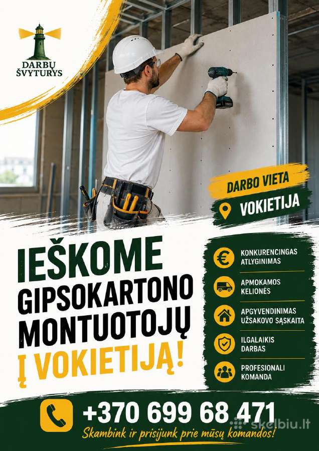 Skubiai! gipsokartono montuotojai