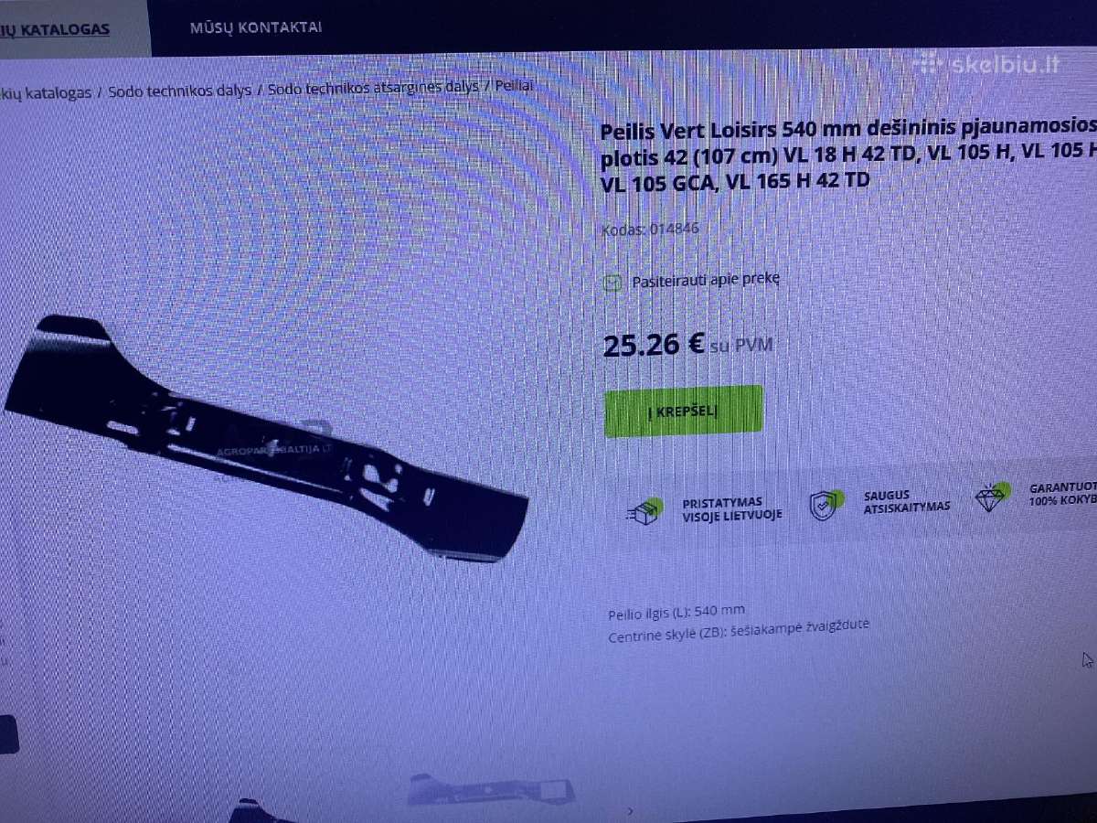Traktoriuko žoliapjoves peiliai