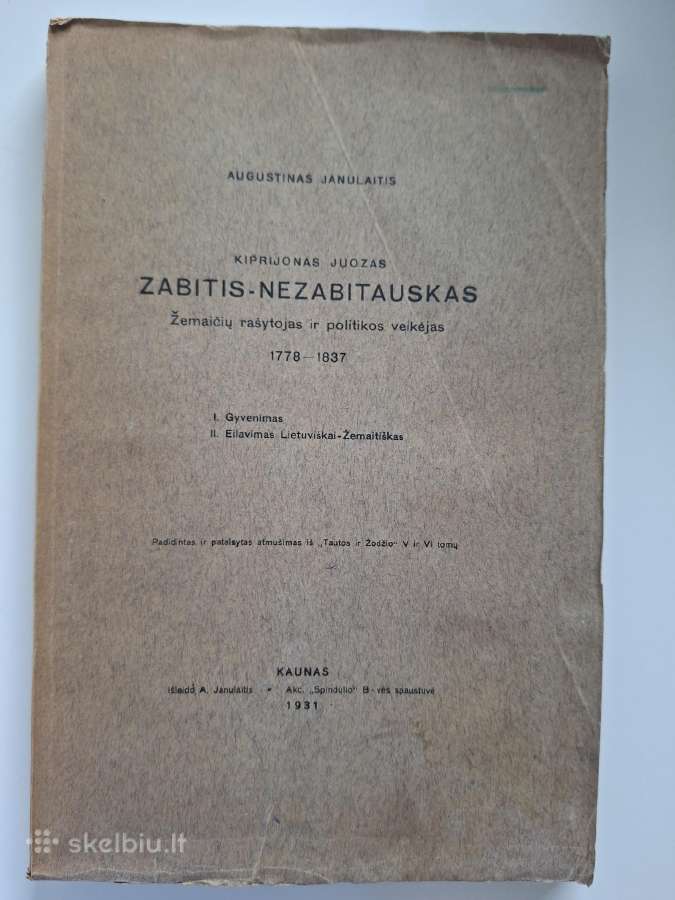 A. Janulaitis. K. Zabitis - Nezabitauskas. 1931 m.