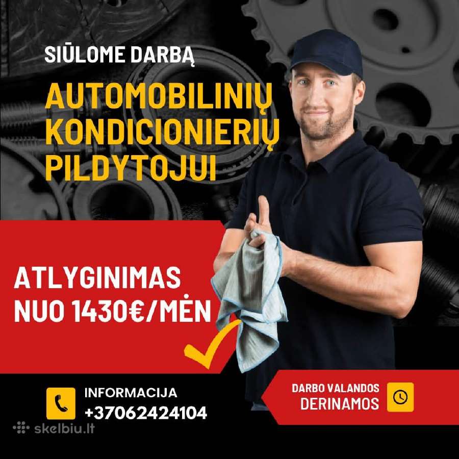 Kondicionierių Pildytojas Utenoje. Nuo 1430€/mėn