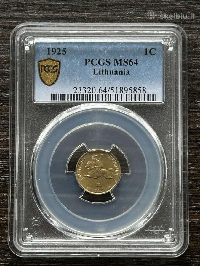 Lietuva 1 centas 1925 Pcgs Ms64