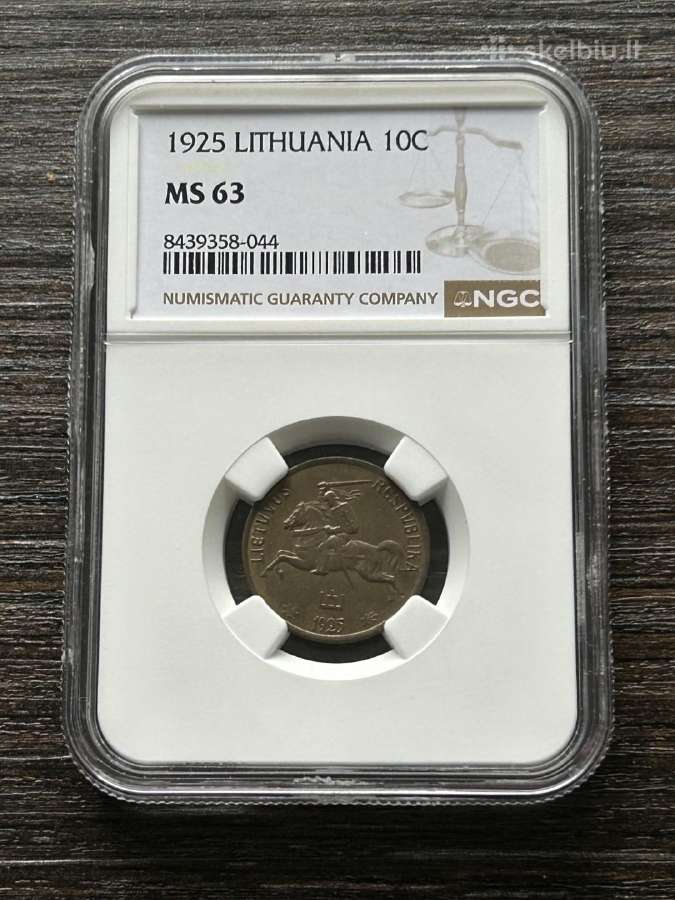 Lietuva 10 centu 1925 Ngc Ms63