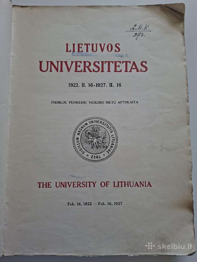 Lietuvos universitetas 1922 II 16-1927 II 16. 1927 - nuotraukos Nr. 3