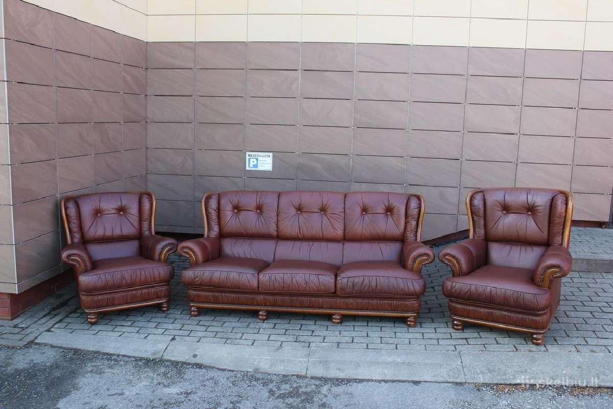 Chesterfield natūralios odos fotelis - nuotraukos Nr. 19