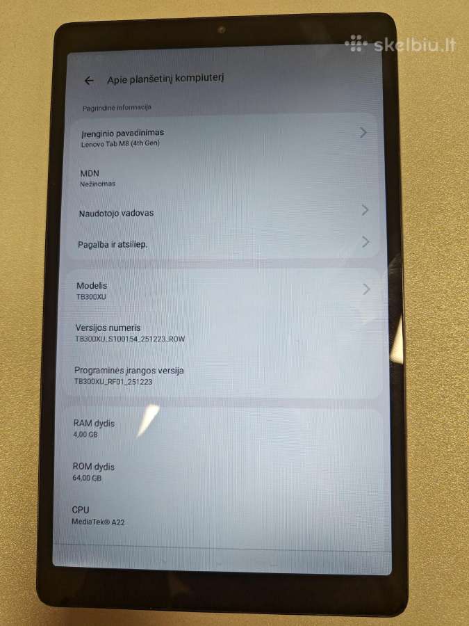 Lenovo Tab M8 (4th Gen) 4/64gb. 4G geros būklės - nuotraukos Nr. 3