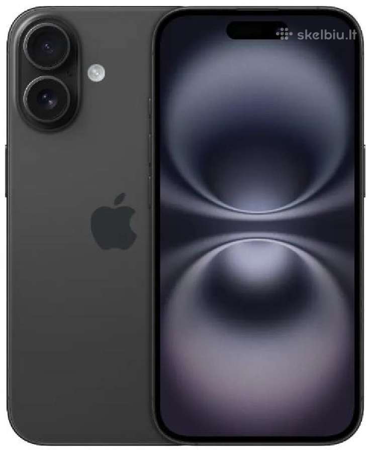 Naujas Apple iPhone 16 Black Su Garantija