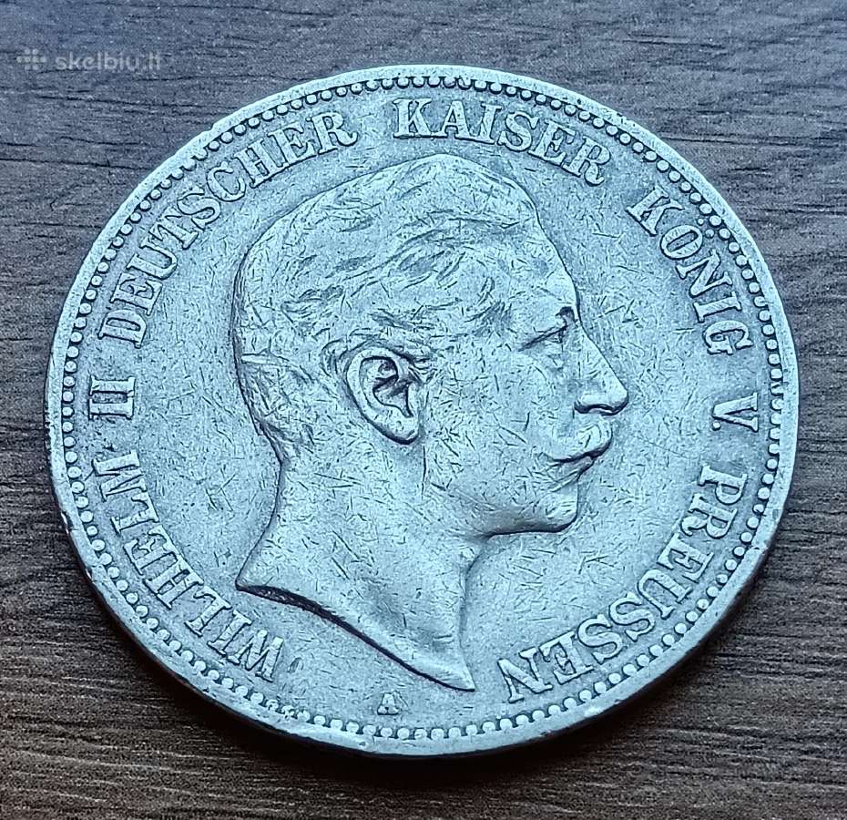 Vokietijos Imperijos 5 markių moneta 1898 m. - nuotraukos Nr. 2