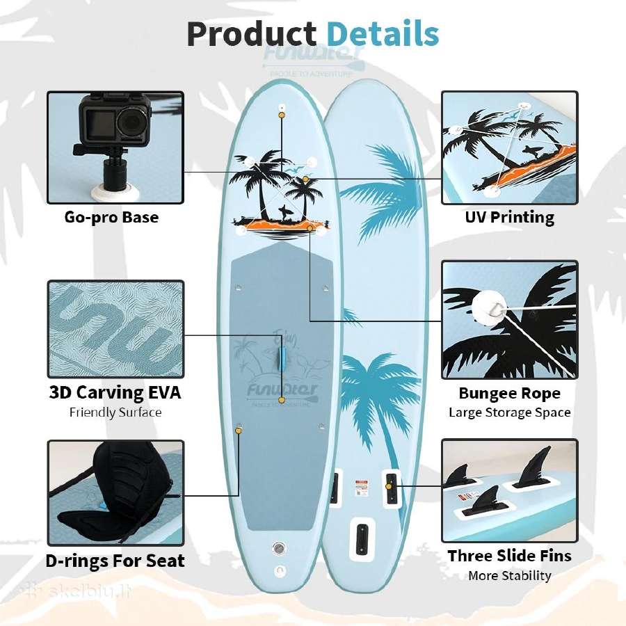 Pripučiamos irklentės Sup Paddle board Funwater - nuotraukos Nr. 35