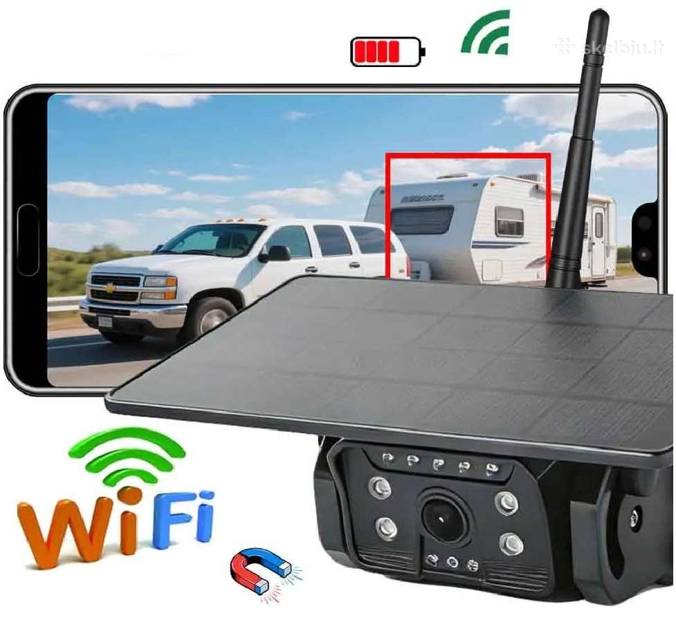 Magnetinė WiFi galinio vaizdo kamera (įkraunama)