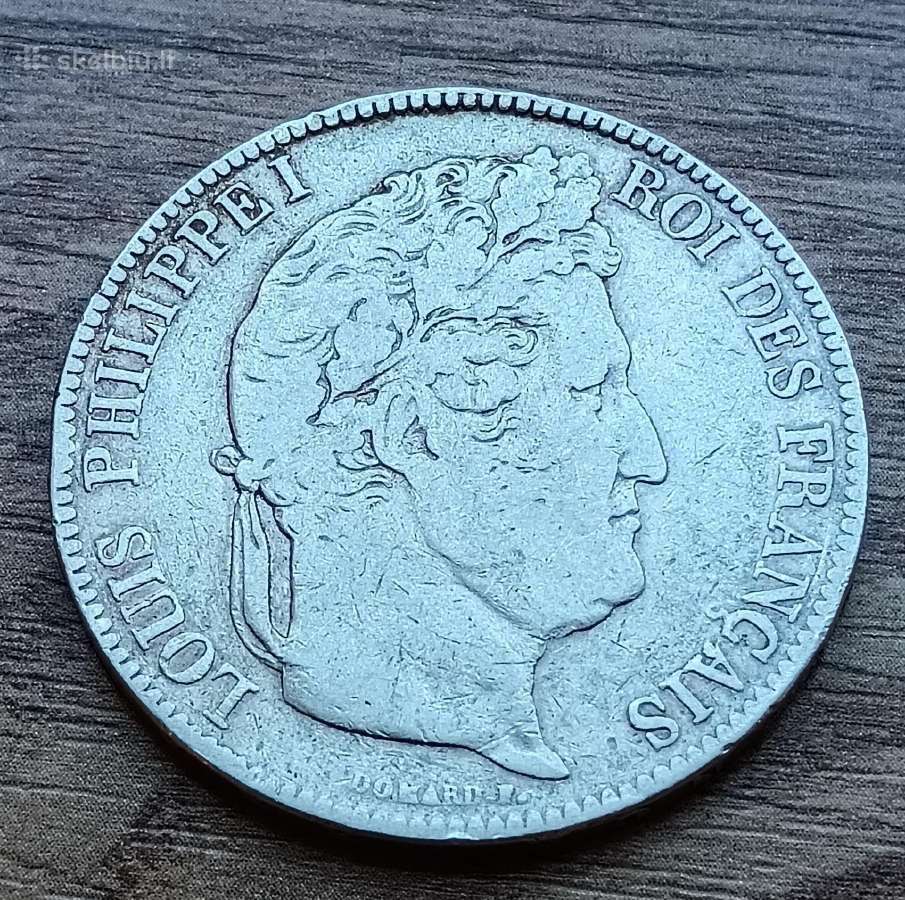 Prancūzijos karalystės 5 frankai 1833 m. - nuotraukos Nr. 2
