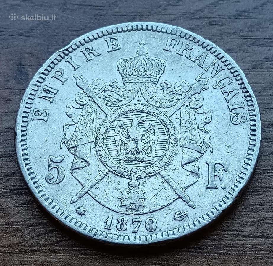 Prancūzijos 5 frankai 1870 m., Napoleonas III