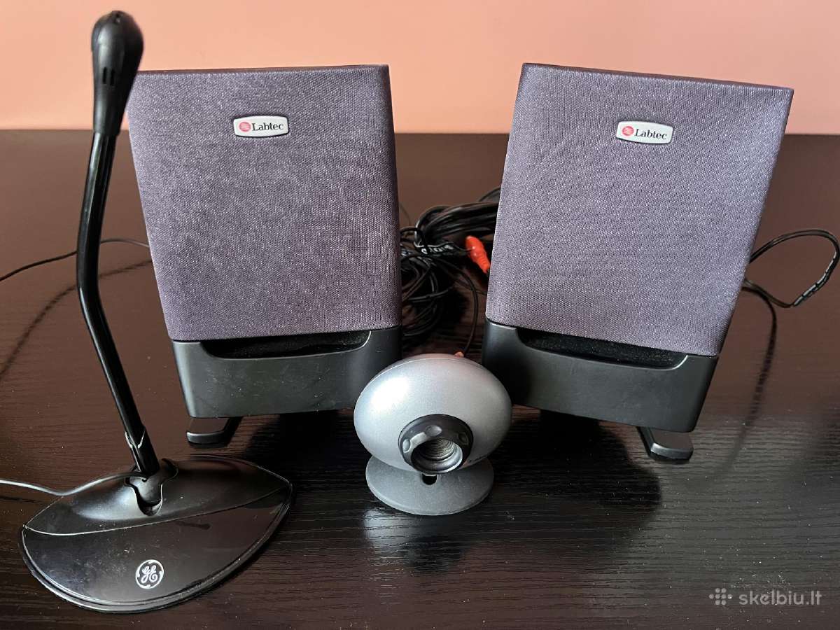 Pc kolonėlės Labtec + webcam + mikrofonas