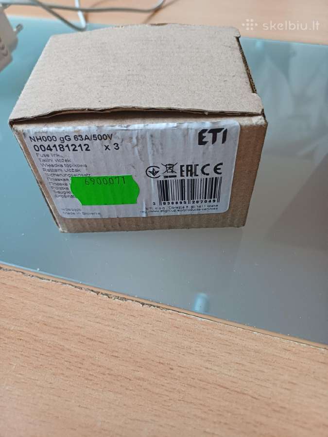 Saugiklis Eti 63a Nh000 ir kiti priedai